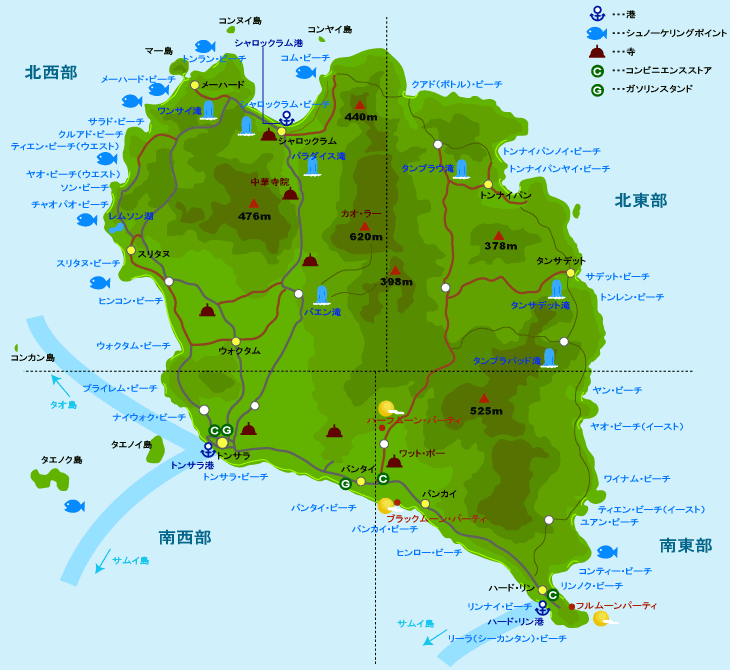 パンガン島マップ